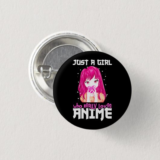 Nur ein Mädchen, das wirklich Anime Liebe Button (Vorne & Hinten)