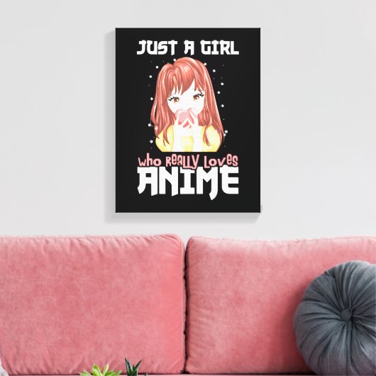 Nur ein Mädchen, das wirklich Anime Liebe Leinwanddruck (Insitu (Wohnzimmer))