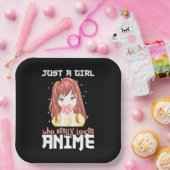 Nur ein Mädchen, das wirklich Anime Liebe Pappteller (Party)