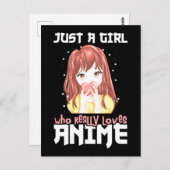 Nur ein Mädchen, das wirklich Anime Liebe Postkarte (Vorne/Hinten)