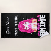 Nur ein Mädchen, das wirklich Anime Liebe Strandtuch (Vorderseite)