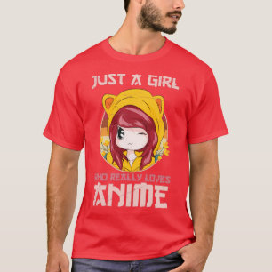 Nur ein Mädchen, das wirklich Anime Liebe T-Shirt