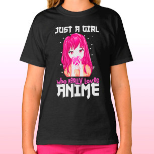 Nur ein Mädchen, das wirklich Anime Liebe T-Shirt