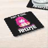 Nur ein Mädchen, das wirklich Anime Liebe Untersetzer (angewinkelt)