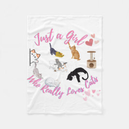 Nur ein Mädchen, das wirklich Katzen Liebe Fleecedecke