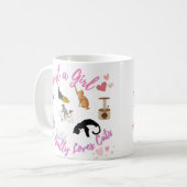 Nur ein Mädchen, das wirklich Katzen Liebe Kaffeetasse (Vorderseite Links)