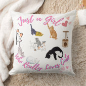 Nur ein Mädchen, das wirklich Katzen Liebe Kissen (Decke)