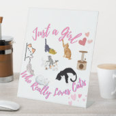 Nur ein Mädchen, das wirklich Katzen Liebe Sockelschild (In Situ)
