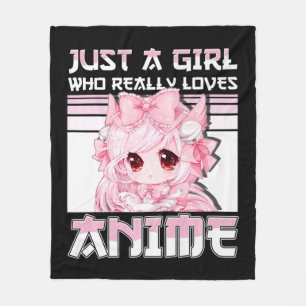 Nur ein Mädchen, das wirklich Lieben Anime Girls T Fleecedecke