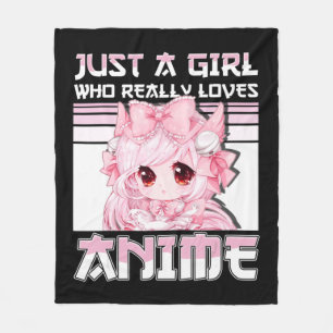 Nur ein Mädchen, das wirklich Lieben Anime Girls T Fleecedecke
