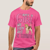 Nur ein Mädchen, das wirklich Lieben Fox Terriers T-Shirt (Vorderseite)