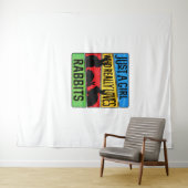 Nur ein Mädchen, das wirklich Lieben Rabbits. Wandteppich (Beispiel (Horizontal))