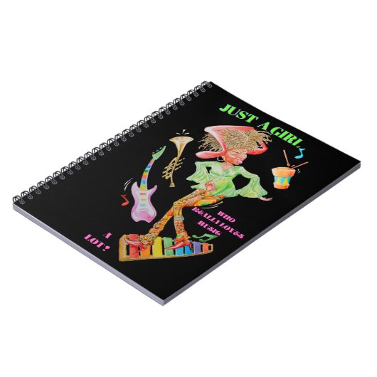 NUR EIN MÄDCHEN, DAS WIRKLICH MUSIK NOTEBOOK LIEBE NOTIZBLOCK (Linke Seite)