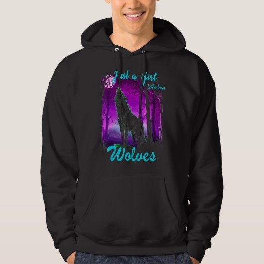 Nur ein Mädchen, das Wölfe für Mädchen Lieben Wölf Hoodie (Vorderseite)