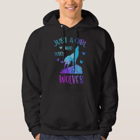 Nur ein Mädchen, das Wölfe für Wolf Liebe Hoodie (Vorderseite)
