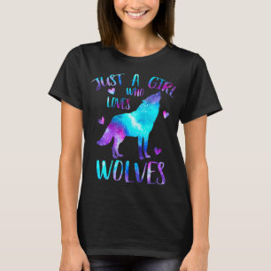 Nur ein Mädchen, das Wölfe Galaxy Weltraum Süße Wo T-Shirt