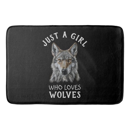 Nur ein Mädchen, das Wölfe Liebe Badematte (Vorderseite)