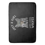 Nur ein Mädchen, das Wölfe Liebe Badematte (Vorderseite Vertikal)