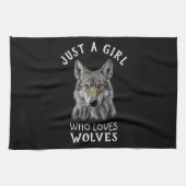 Nur ein Mädchen, das Wölfe Liebe Geschirrtuch (Horizontal)