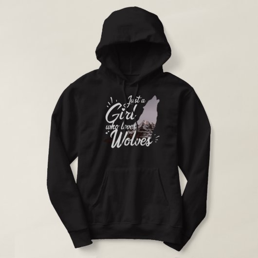 Nur ein Mädchen, das Wölfe Liebe Hoodie (Design vorne)