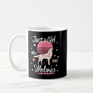 Nur ein Mädchen, das Wölfe Liebe Kaffeetasse