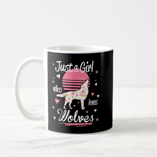 Nur ein Mädchen, das Wölfe Liebe Kaffeetasse (Links)