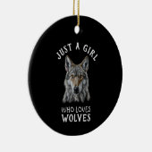 Nur ein Mädchen, das Wölfe Liebe Keramik Ornament (Rechts)