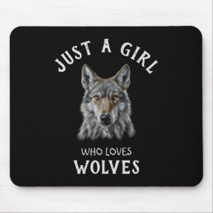 Nur ein Mädchen, das Wölfe Liebe Mousepad