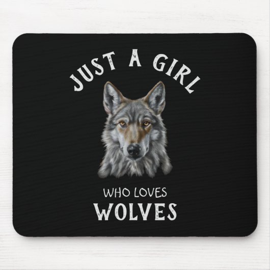 Nur ein Mädchen, das Wölfe Liebe Mousepad (Vorne)