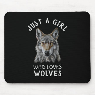 Nur ein Mädchen, das Wölfe Liebe Mousepad
