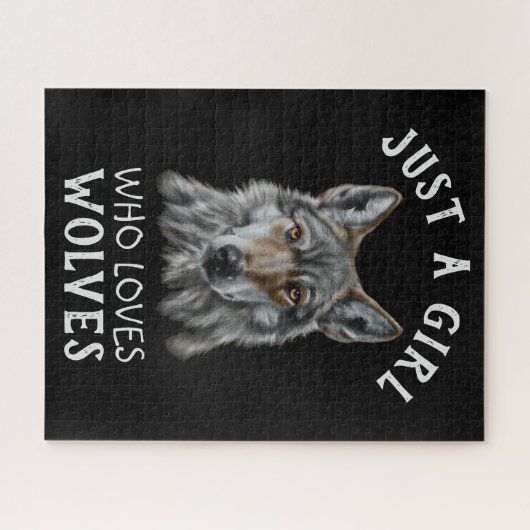 Nur ein Mädchen, das Wölfe Liebe Puzzle (Horizontal)