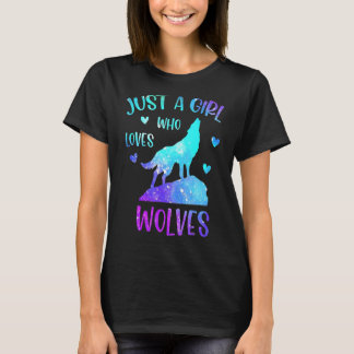 Nur ein Mädchen, das Wölfe Liebe, Regenbogen für W T-Shirt