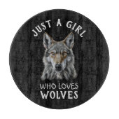 Nur ein Mädchen, das Wölfe Liebe Schneidebrett (Vorderseite)
