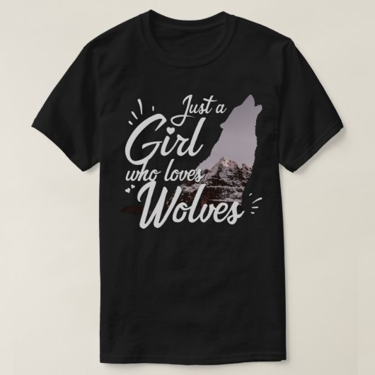 Nur ein Mädchen, das Wölfe Liebe T-Shirt (Design vorne)