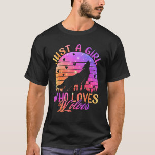 Nur ein Mädchen, das Wölfe Liebe Watercolor Niedli T-Shirt