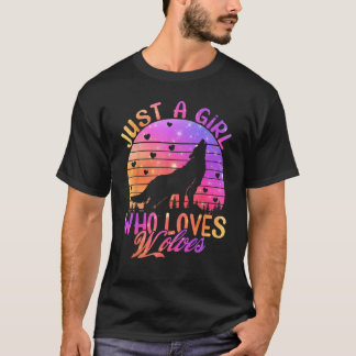 Nur ein Mädchen, das Wölfe Liebe Watercolor Niedli T-Shirt