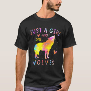 Nur ein Mädchen, das Wölfe Liebe Watercolor Niedli T-Shirt