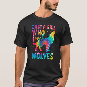 Nur ein Mädchen, das Wölfe Lieben Gefärbte Krawatt T-Shirt