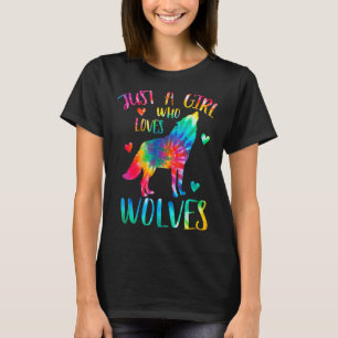 Nur ein Mädchen, das Wölfe Lieben Gefärbte Krawatt T-Shirt