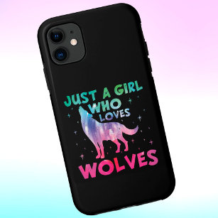 Nur ein Mädchen, das Wölfe Lieben Wasserfarbe Case-Mate iPhone Hülle