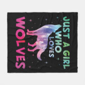 Nur ein Mädchen, das Wölfe Lieben Wasserfarbe Fleecedecke (Vorderseite (Horizontal))