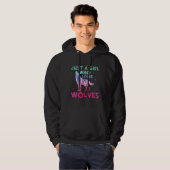 Nur ein Mädchen, das Wölfe Lieben Wasserfarbe Hoodie (Vorne ganz)