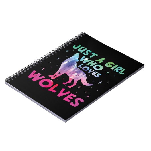 Nur ein Mädchen, das Wölfe Lieben Wasserfarbe Notizblock (Linke Seite)