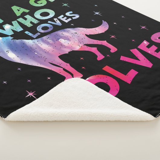 Nur ein Mädchen, das Wölfe Lieben Wasserfarbe Sherpadecke (3/4)