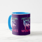 Nur ein Mädchen, das Wölfe Lieben Wasserfarbe Tasse (Vorderseite Links)