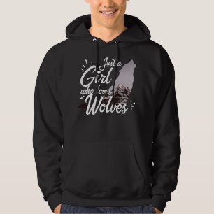 Nur ein Mädchen, das Wölfe liebt Wolf Hoodie