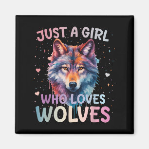 Nur ein Mädchen, das Wölfe liebt, Wolf Liebhaber F Magnet