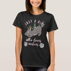 Nur ein Mädchen, das Wölfe Niedlich Rosa Lieben T-Shirt