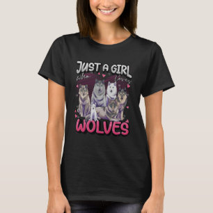 Nur ein Mädchen, das Wölfe Niedliche Wolfsmädchen T-Shirt