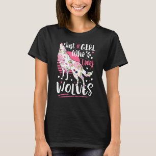 Nur ein Mädchen, das Wölfe Watercolor Lieben Niedl T-Shirt